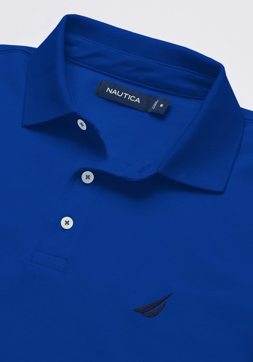 Nautica Men's Short Sleeve Solid Stretch Cotton Pique Polo Shirt