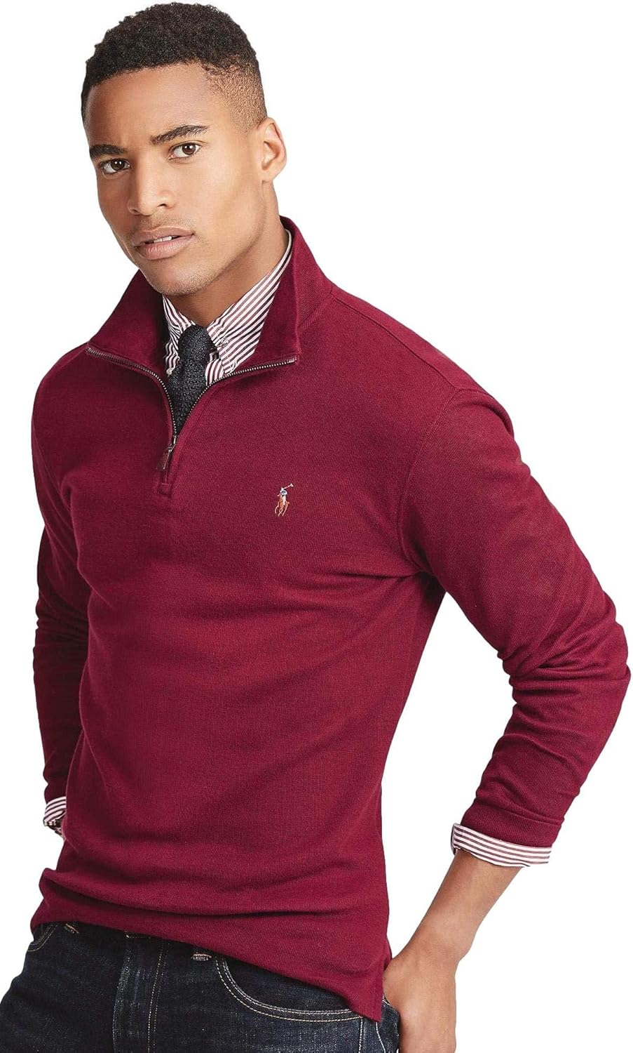 POLO RALPH LAUREN Men's Classic Estate-Rib Quarter-Zip Pullover Sweater