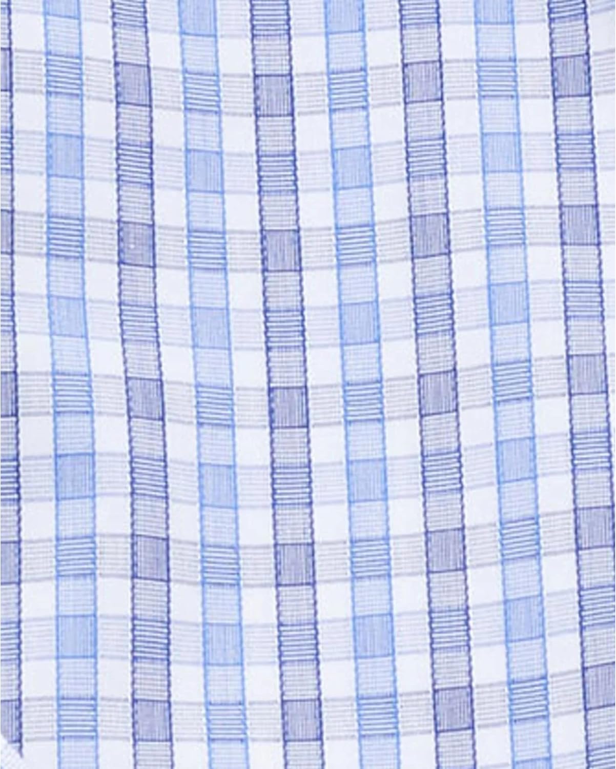 UNTUCKit Durif Men's Button Down Shirt, Light Blue Navy and White Check, 100% Cotton Poplin Wrinkle Free, Regular Fit