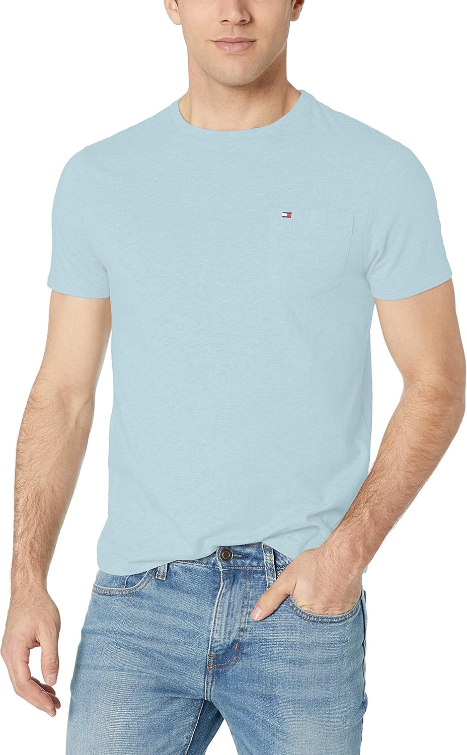 Tommy Hilfiger Men's Essential Short Sleeve Cotton Crewneck Pocket T-Shirt