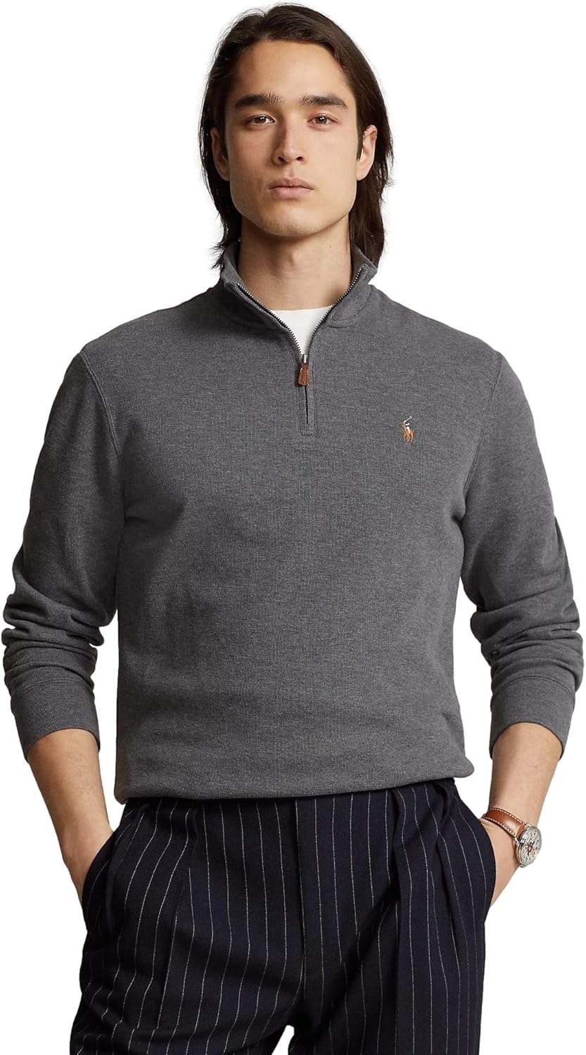 POLO RALPH LAUREN Men's Classic Estate-Rib Quarter-Zip Pullover Sweater