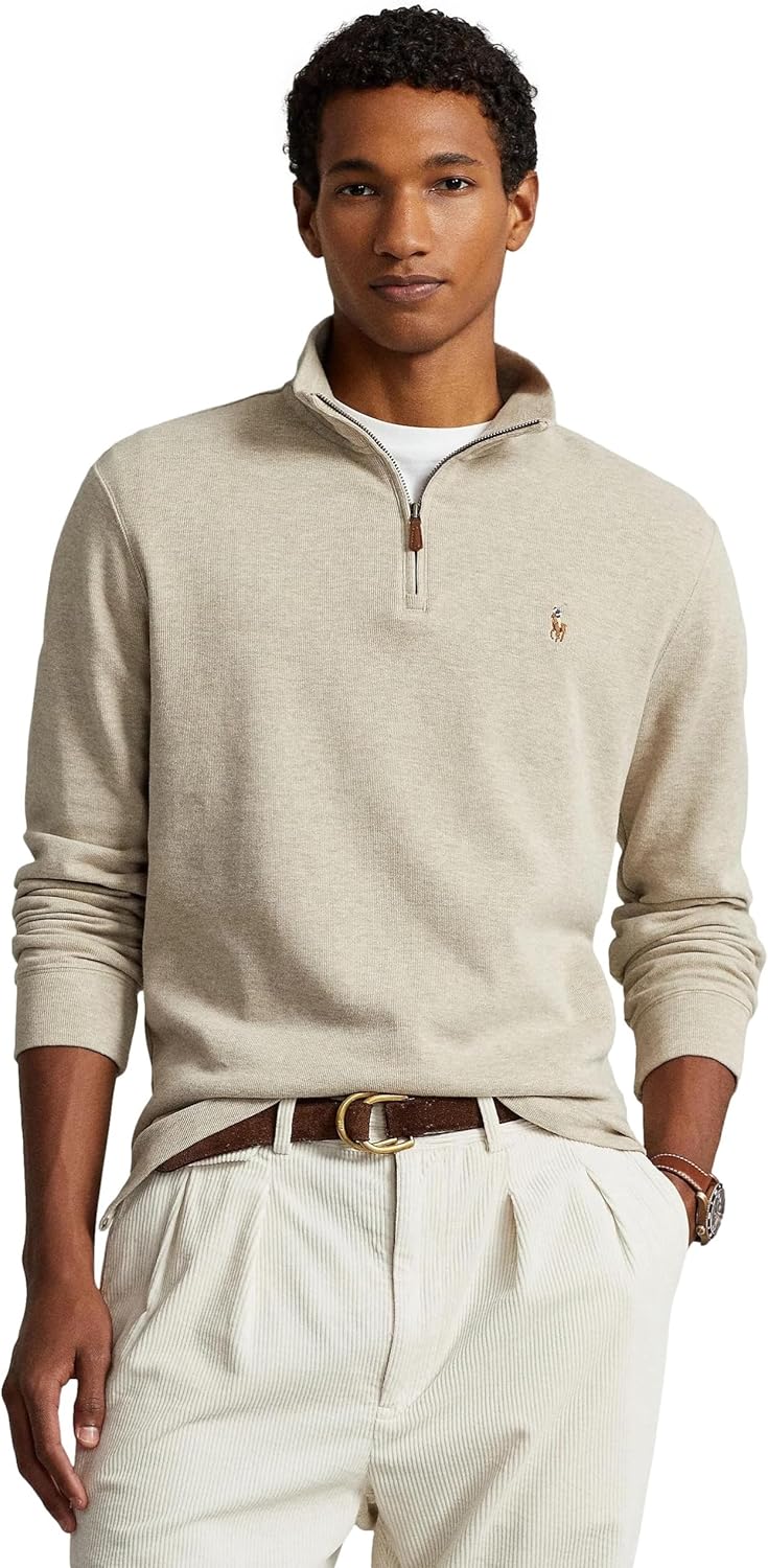 POLO RALPH LAUREN Men's Classic Estate-Rib Quarter-Zip Pullover Sweater