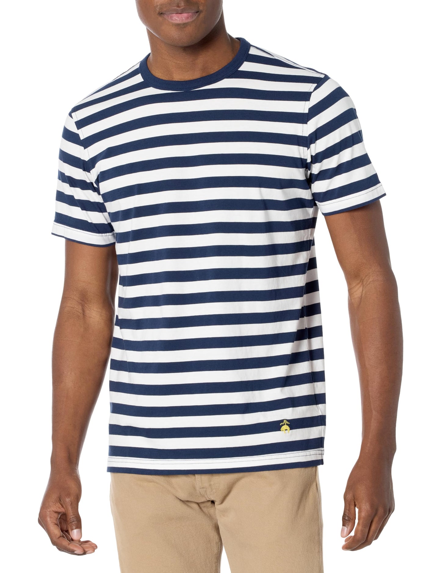 Brooks Brothers Men's Short Sleeve Stripe Crewneck Tee