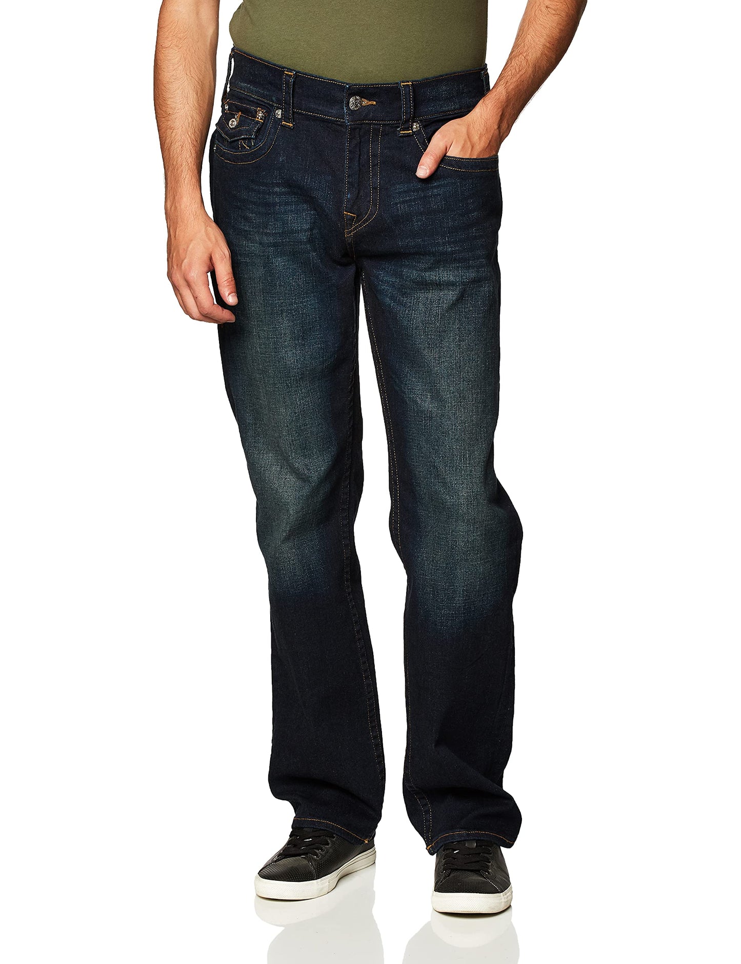 True Religion Men's Ricky Straight Leg Jean with Back Flap Pockets