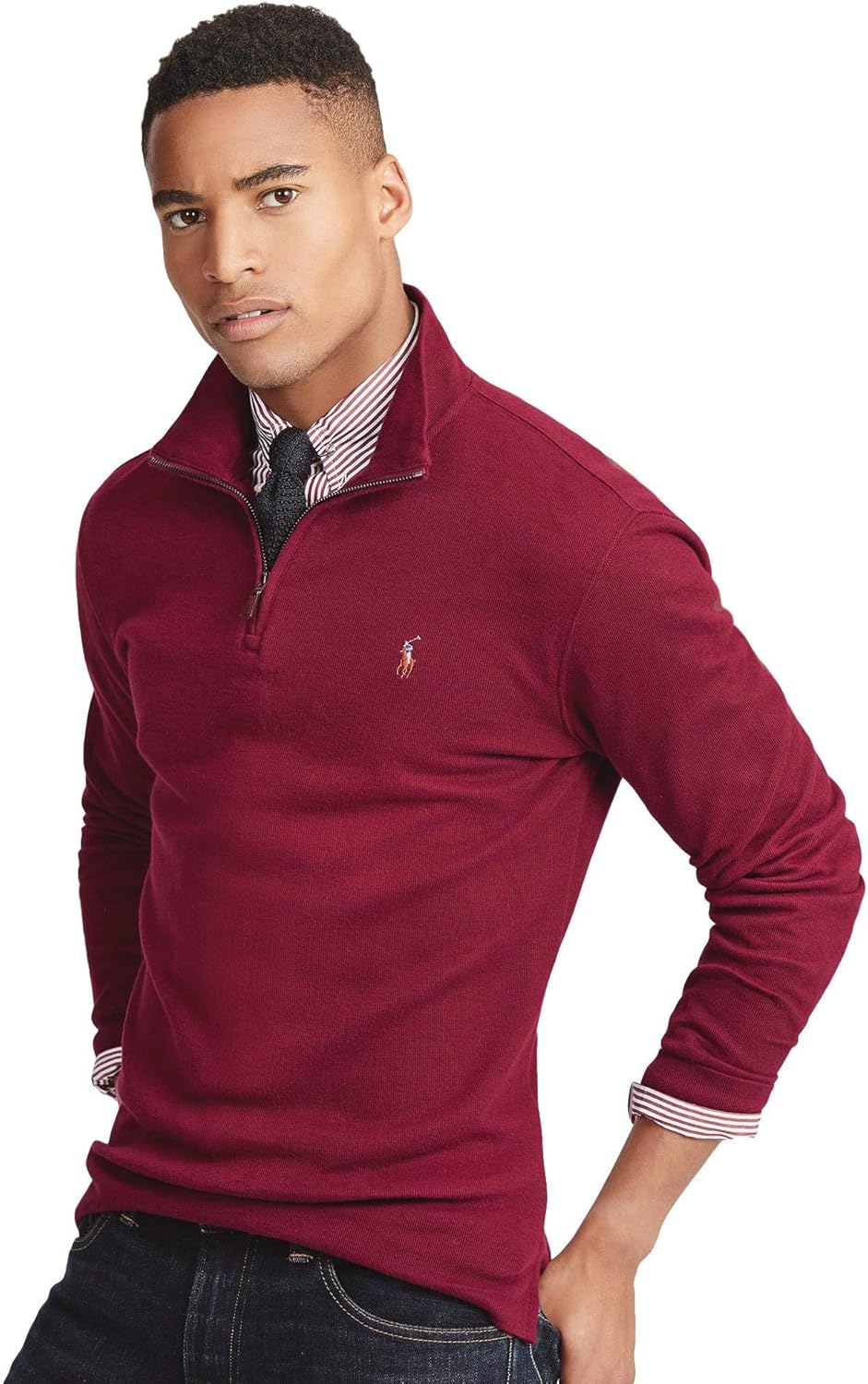 POLO RALPH LAUREN Men's Classic Estate-Rib Quarter-Zip Pullover Sweater