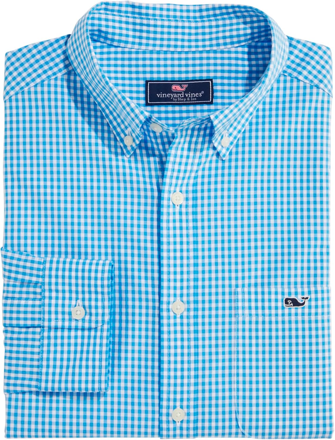 vineyard vines Men's Gingham Stretch Poplin Shirt