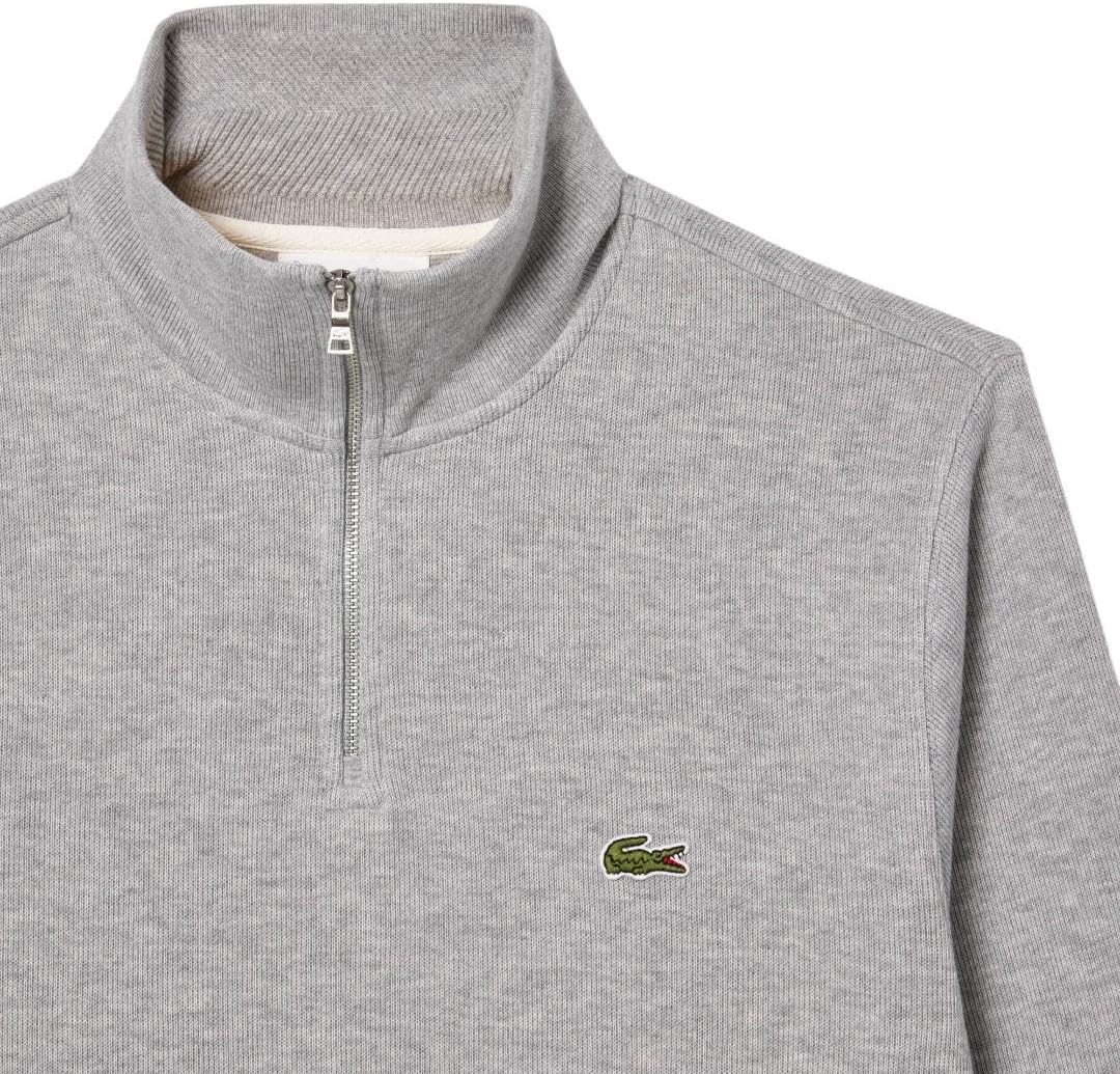 Lacoste Mens Long Sleeve Quarter Zip Cotton Sweatshirt