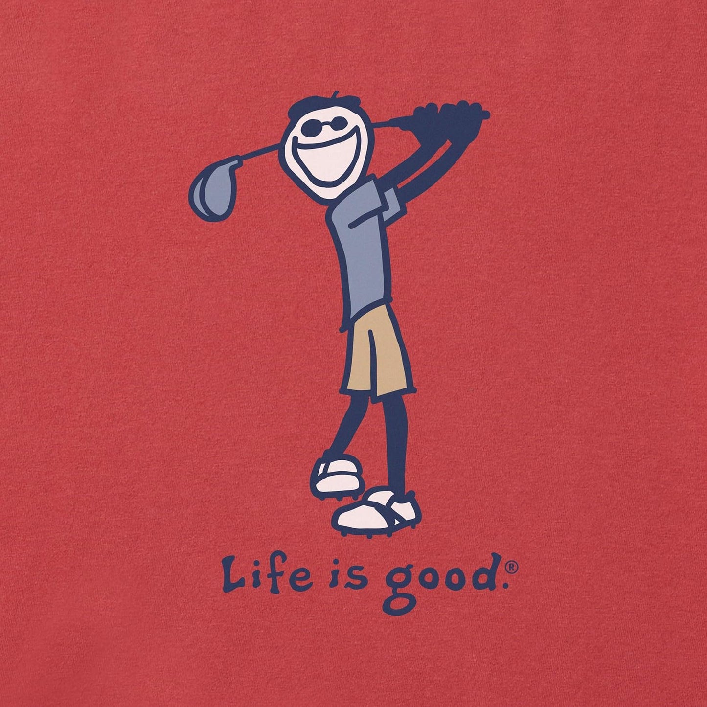 Life is Good Men's Crusher Tee Shirt, Short Sleeve Cotton Graphic T-Shirts, Gold Jake