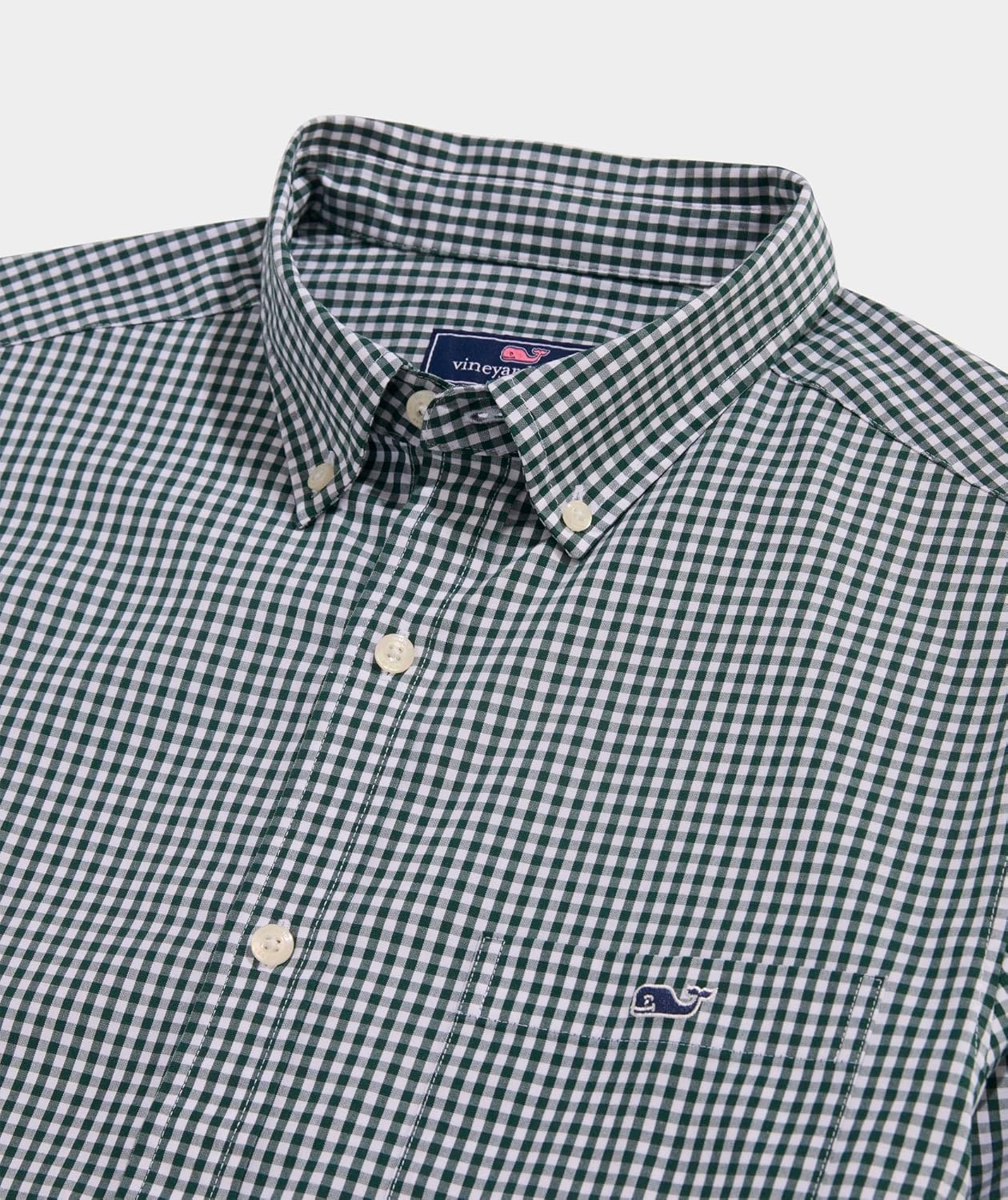 vineyard vines Men's Gingham Stretch Poplin Shirt