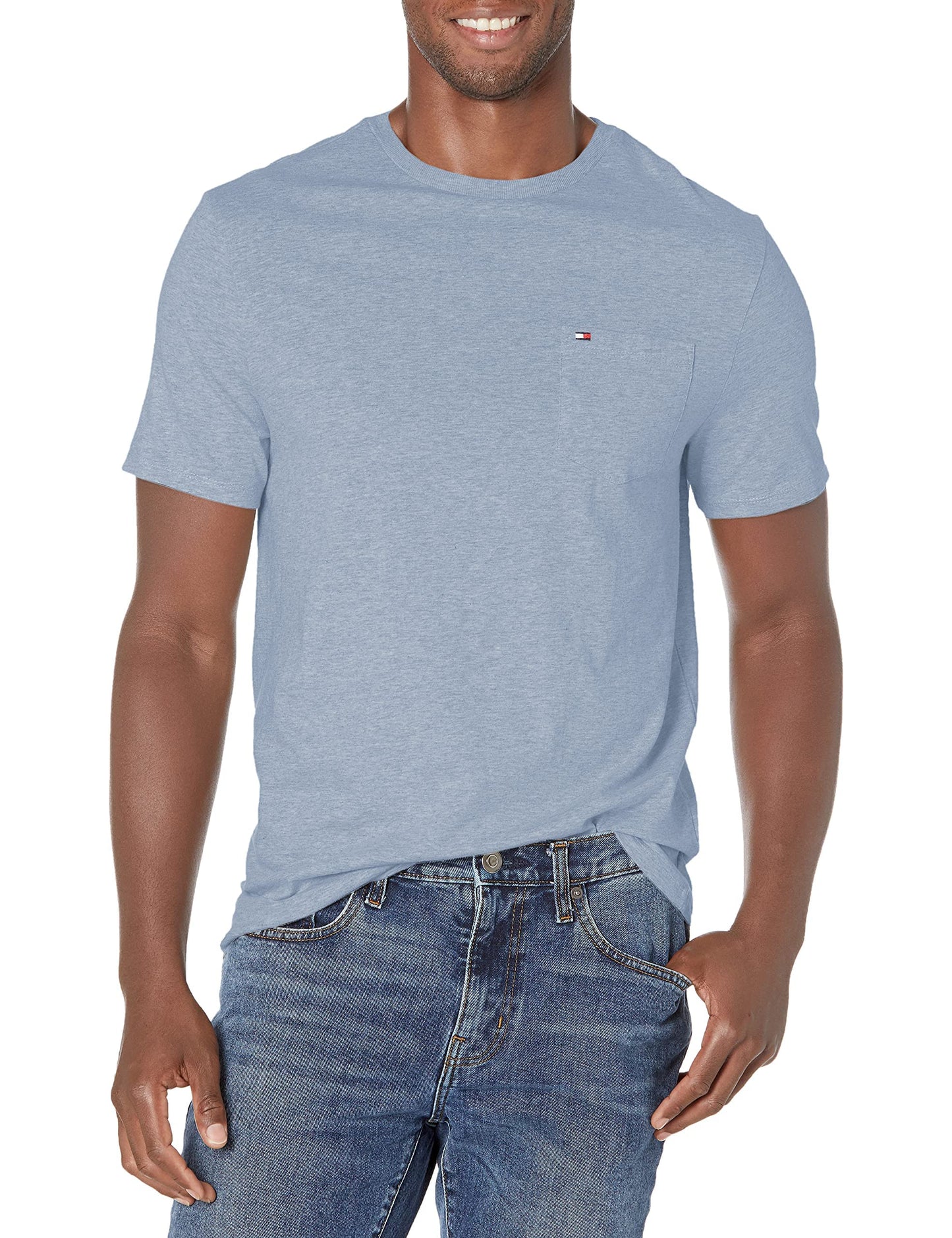 Tommy Hilfiger Men's Essential Short Sleeve Cotton Crewneck Pocket T-Shirt