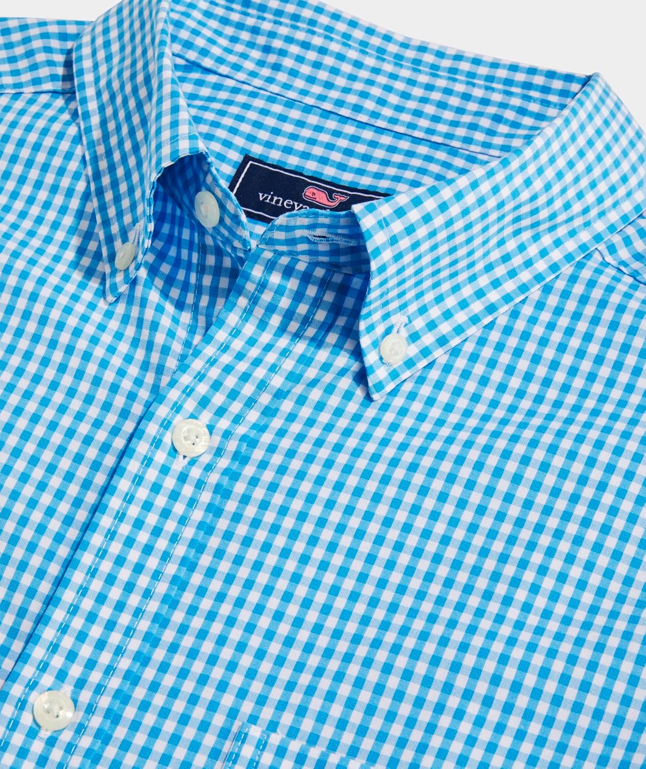 vineyard vines Men's Gingham Stretch Poplin Shirt