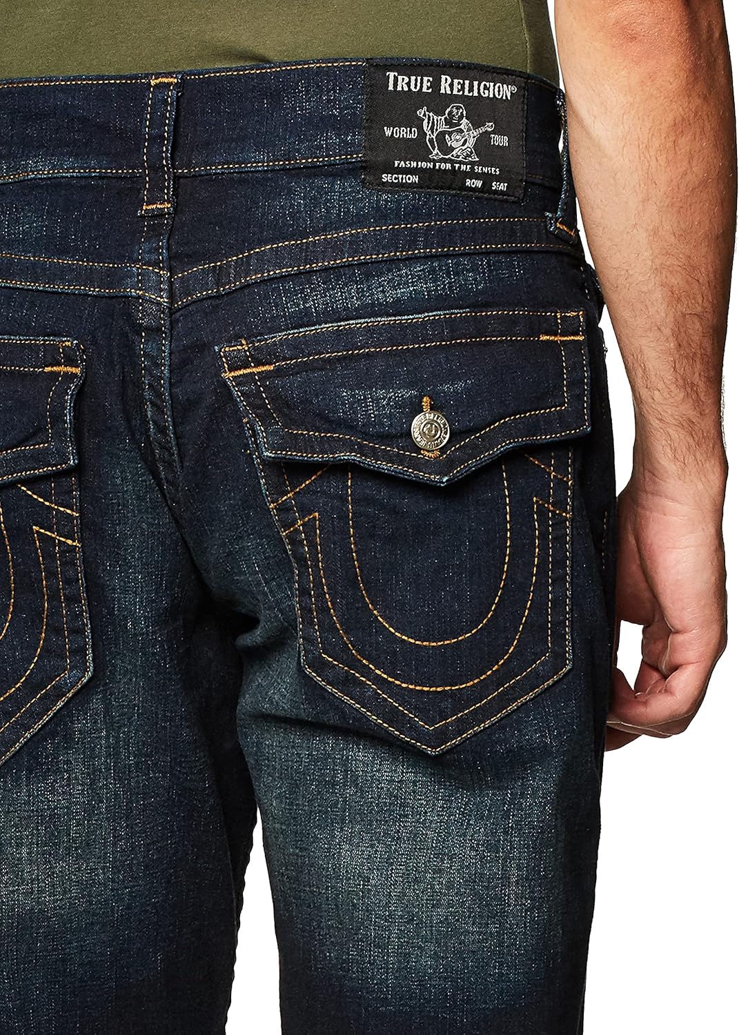 True Religion Men's Ricky Straight Leg Jean with Back Flap Pockets