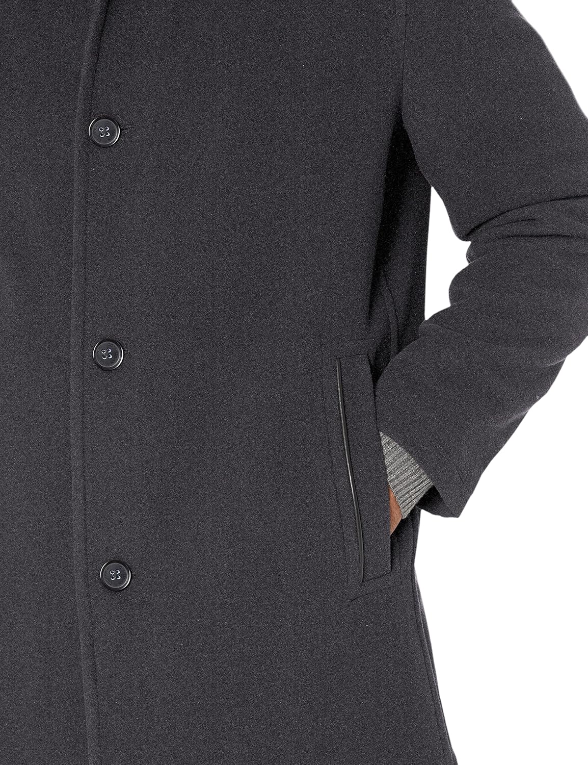 Cole Haan Men's Button Up Wool Plush Car Coat