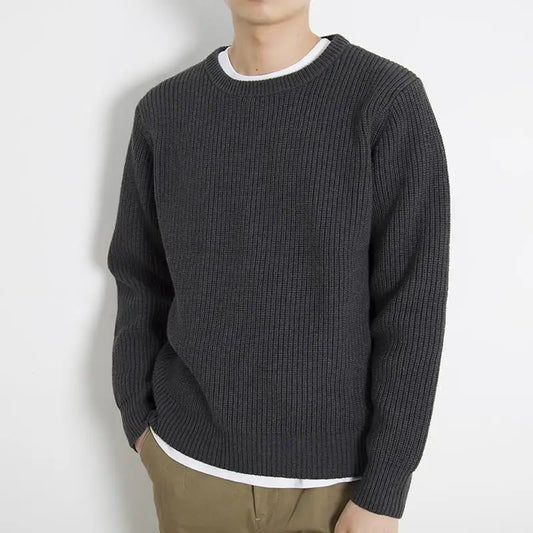 Southern Gent  Coarse Wool Crewneck Sweater: Relaxed Fit Knitwear