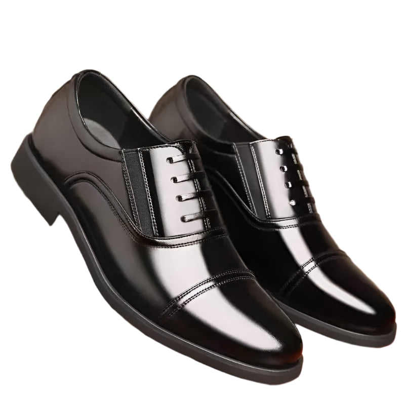 Southern Gentleman's Black Leather Social Shoes for Men - Classic Business & Official Dress Shoes - Elegant & Stylish for Spring & Autumn