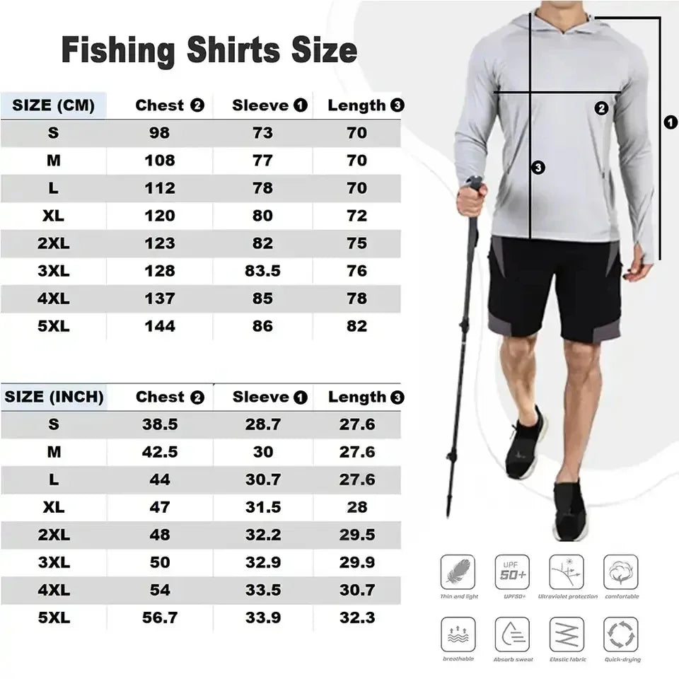 HUK Men’s UPF 50+ Long Sleeve Fishing Shirt with hood