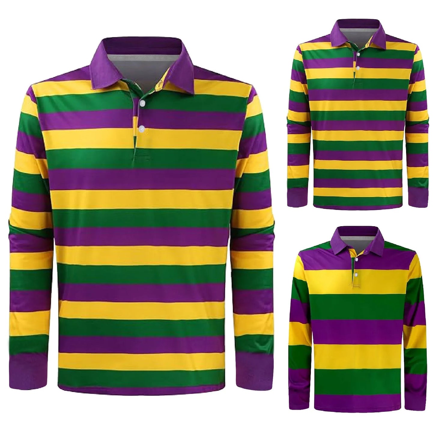 Southern Peacock Mardi Gras Polo Shirt