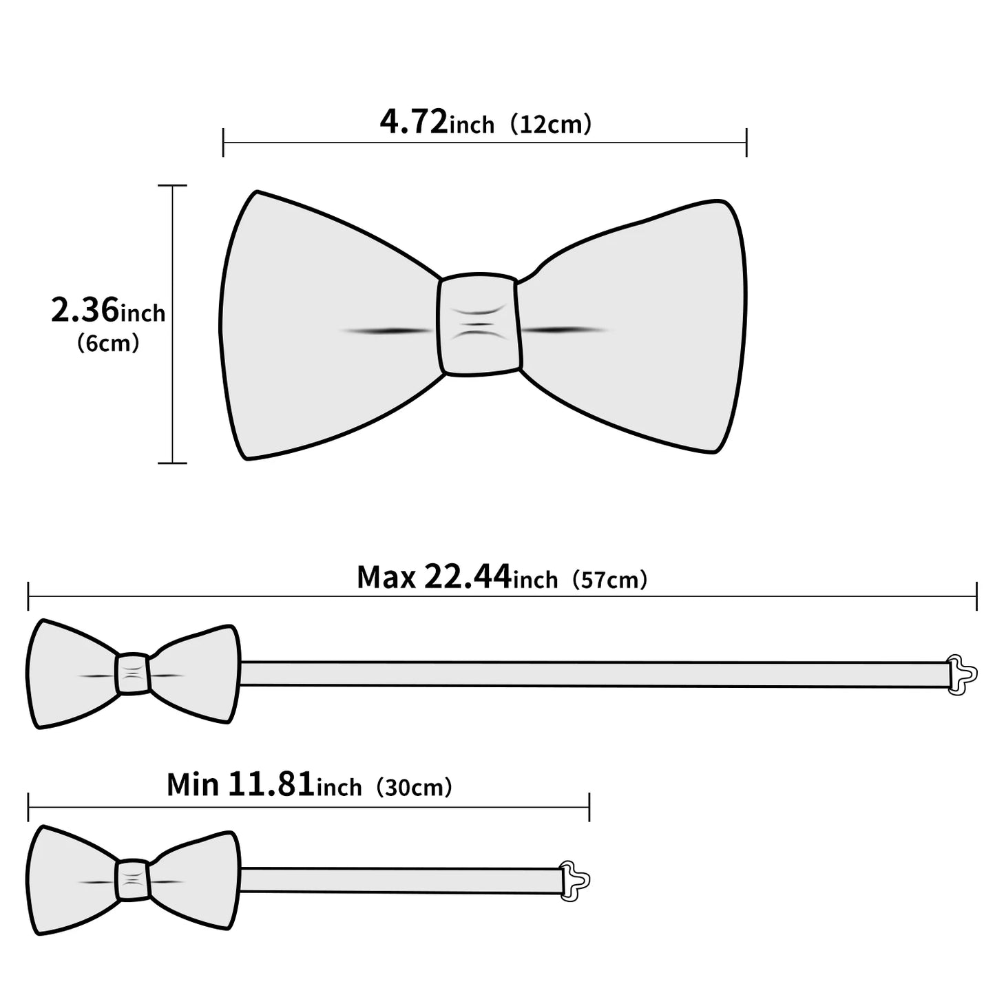 Southern Elegance Solid Silk Men's Bow Tie, Hanky & Cufflinks Set - LH-2525