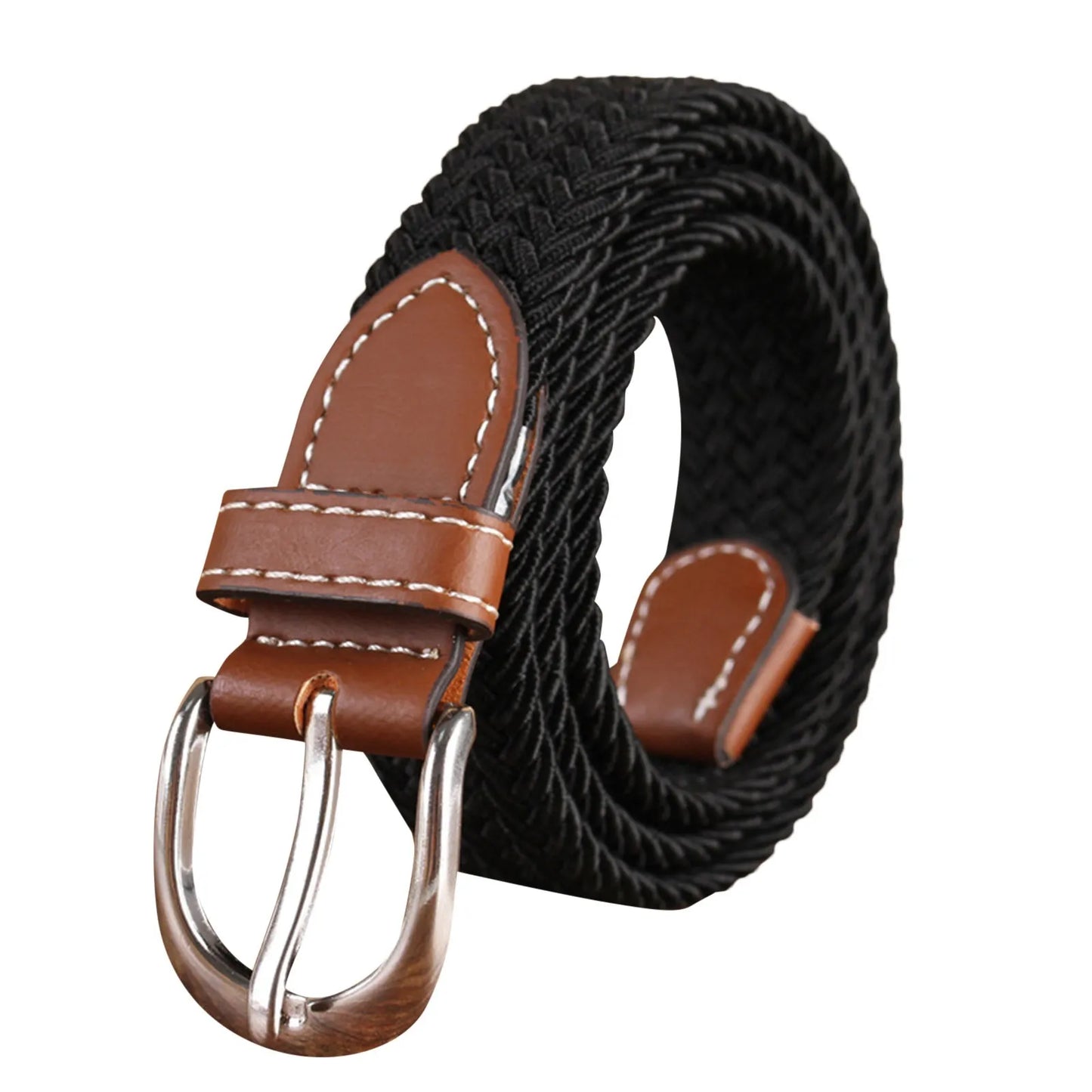 Magnolia Threads 35mm Stretch Belt - Braided Elastic Woven Men's Belt for Jeans