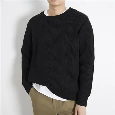 Southern Gent  Coarse Wool Crewneck Sweater: Relaxed Fit Knitwear