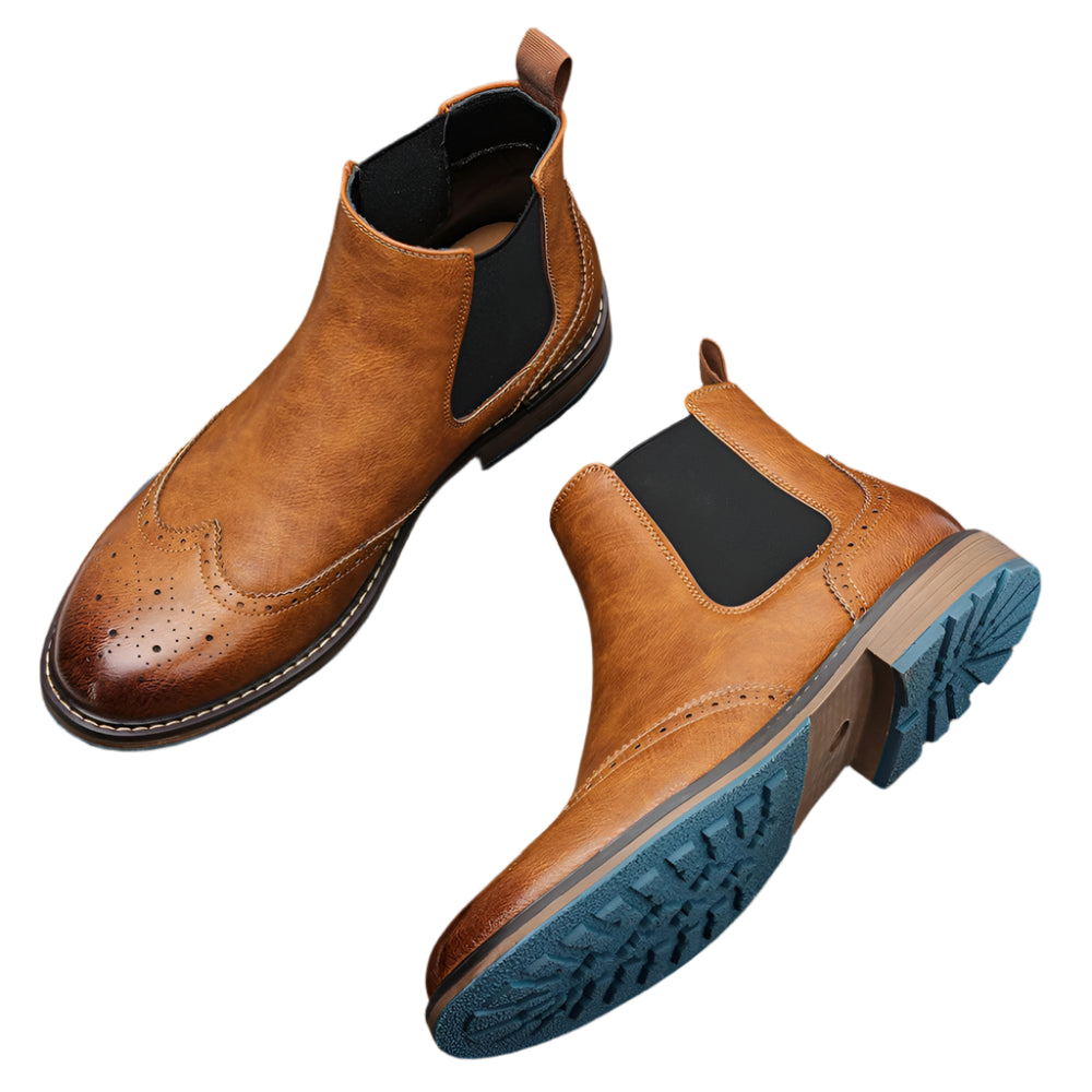 The Savannah Collection: Brogue Chelsea Men Boots