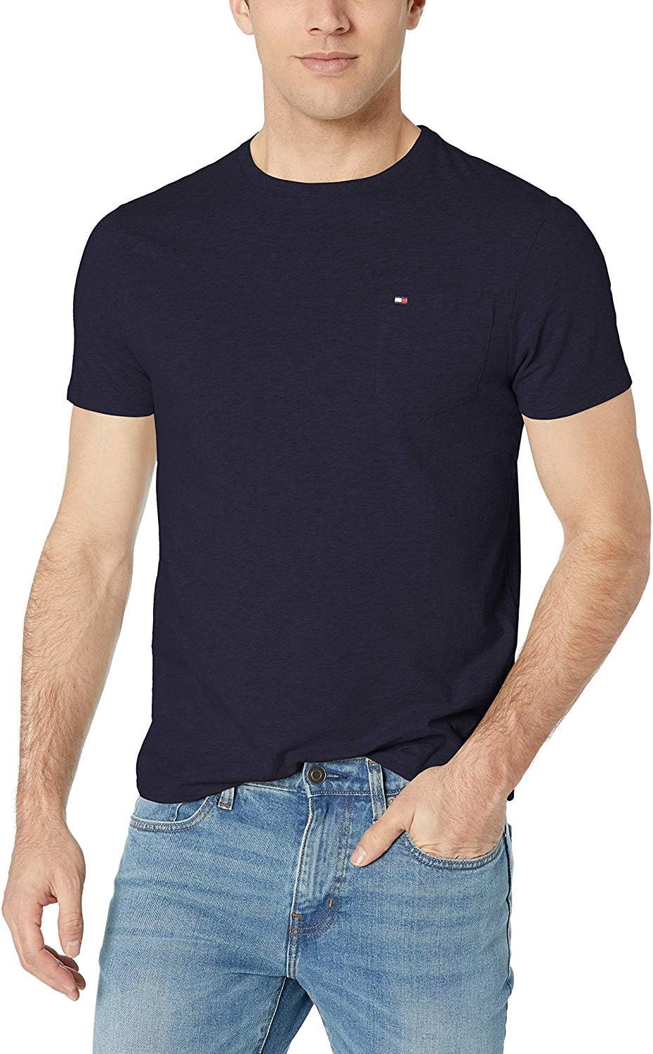 Tommy Hilfiger Men's Essential Short Sleeve Cotton Crewneck Pocket T-Shirt