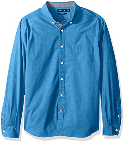 Nautica Men's Classic Fit Stretch Solid Long Sleeve Button Down Shirt