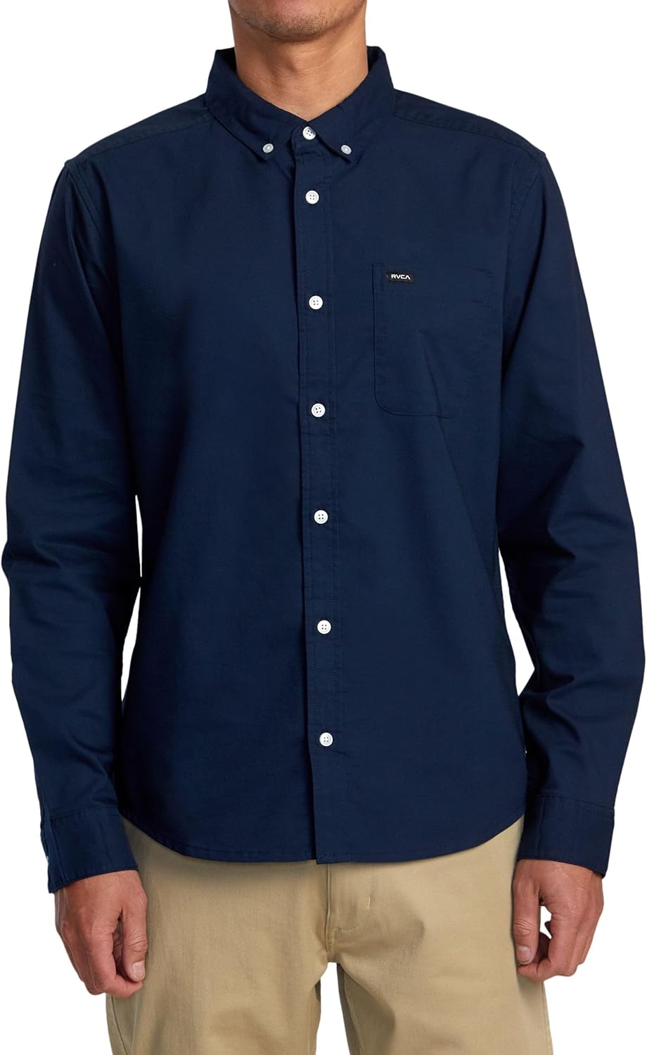 RVCA Men's Thatll Do Stretch Long Sleeve Woven Button Front Shirt