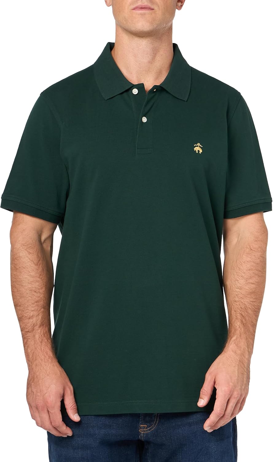 Brooks Brothers Men's Cotton Pique Stretch Logo Short Sleeve Polo Shirt