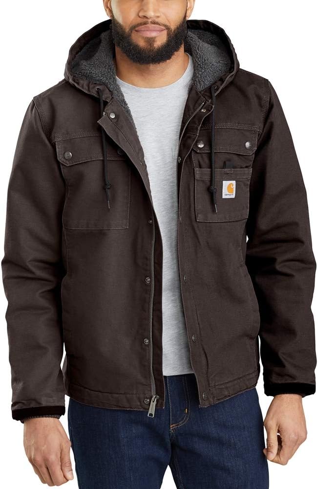 Carhartt Men's Relaxed Fit Washed Duck Sherpa-Lined Utility Jacket