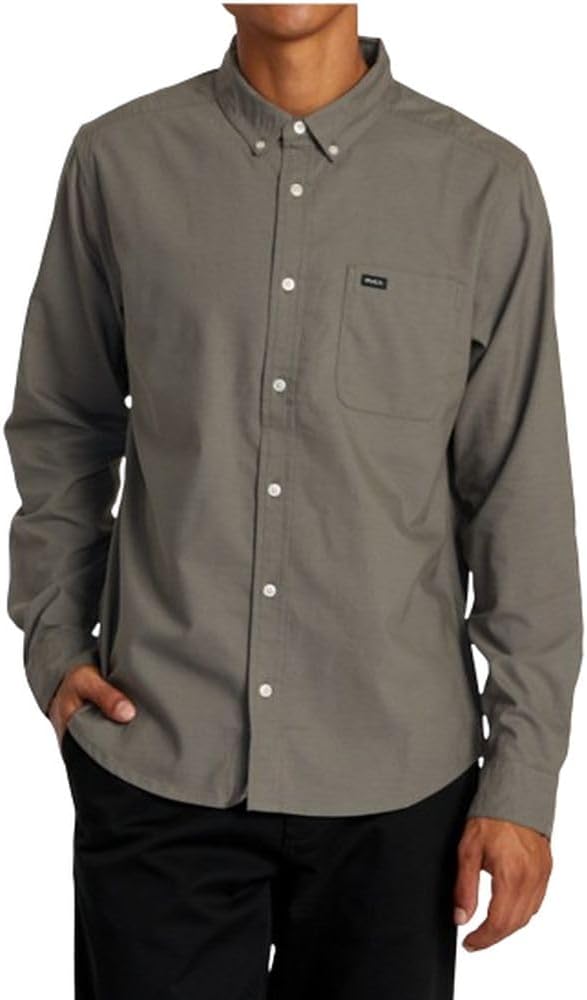 RVCA Men's Thatll Do Stretch Long Sleeve Woven Button Front Shirt