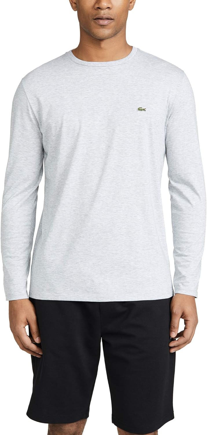 Lacoste Men's Long Sleeve Jersey Pima Regular Fit Crewneck T-Shirt