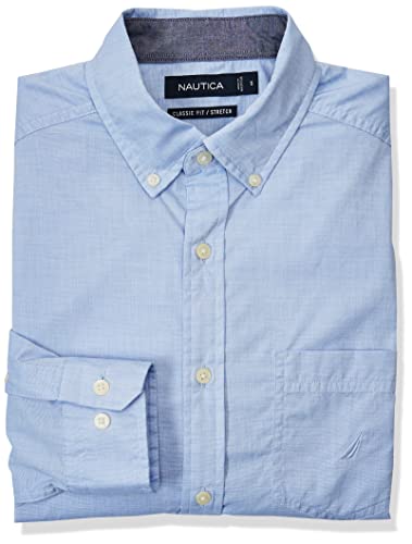 Nautica Men's Classic Fit Stretch Solid Long Sleeve Button Down Shirt