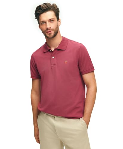 Brooks Brothers Men's Cotton Pique Stretch Logo Short Sleeve Polo Shirt