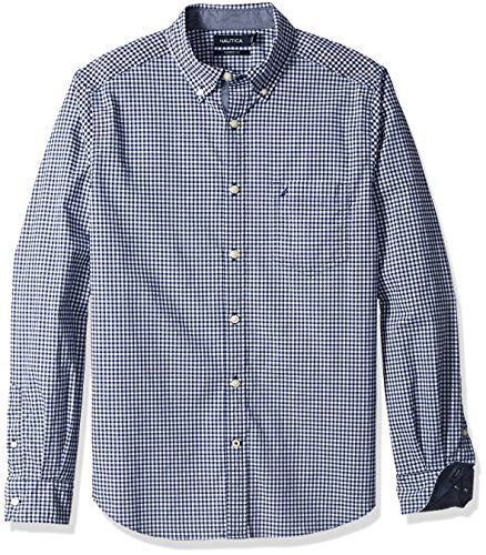 Nautica Men's Classic Fit Stretch Solid Long Sleeve Button Down Shirt