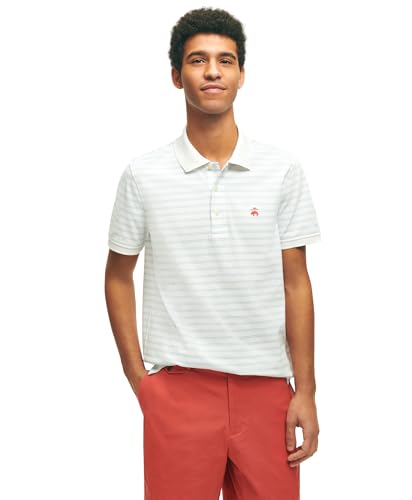 Brooks Brothers Men's Cotton Pique Stretch Logo Short Sleeve Polo Shirt