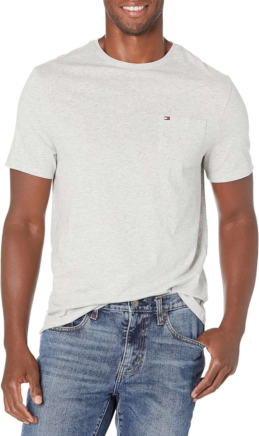 Tommy Hilfiger Men's Essential Short Sleeve Cotton Crewneck Pocket T-Shirt