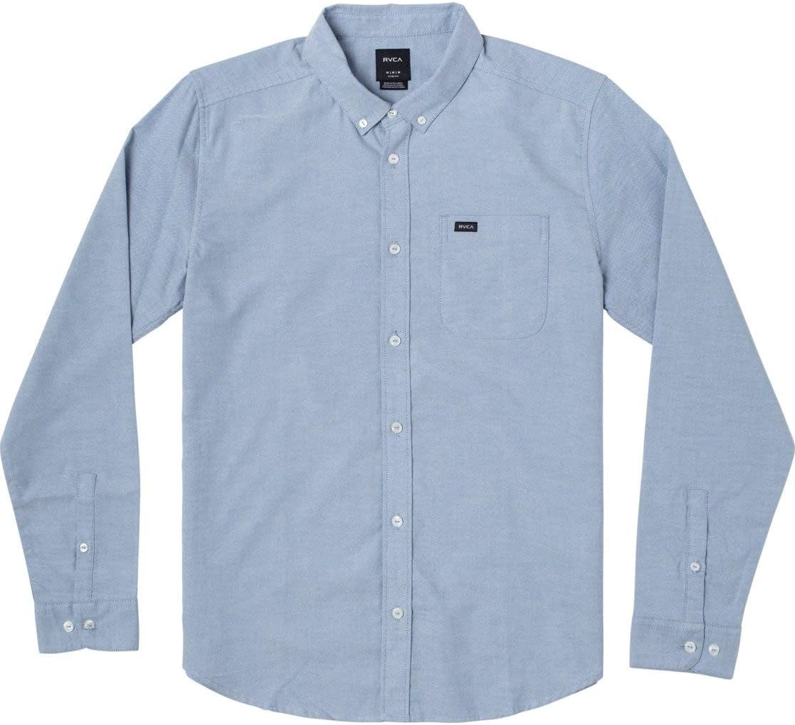 RVCA Men's Thatll Do Stretch Long Sleeve Woven Button Front Shirt