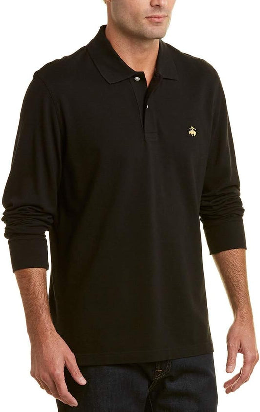 Brooks Brothers Mens Slim Fit All Mesh Cotton Long Sleeve Polo Shirt