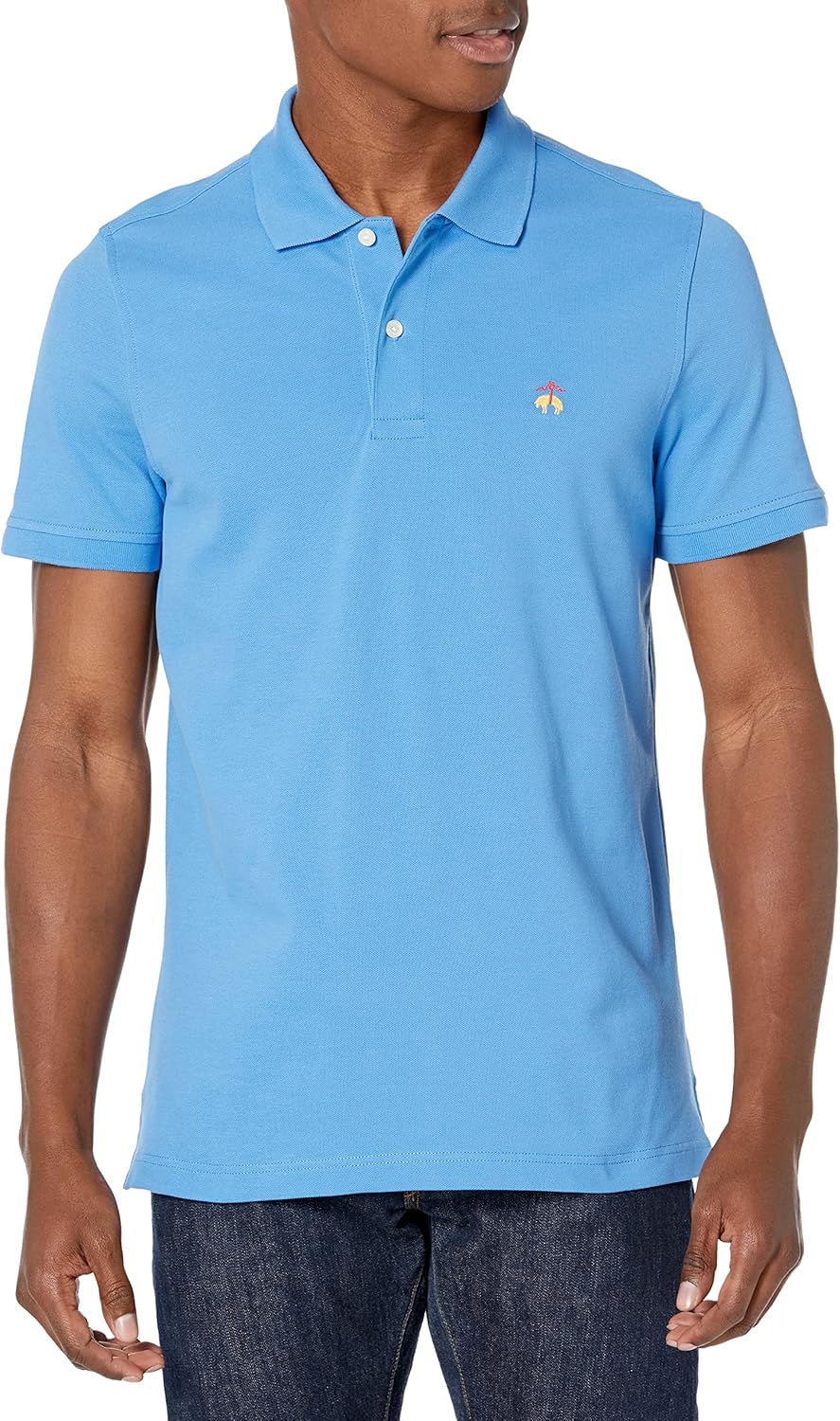 Brooks Brothers Men's Cotton Pique Stretch Logo Short Sleeve Polo Shirt