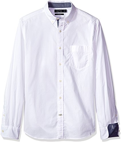 Nautica Men's Classic Fit Stretch Solid Long Sleeve Button Down Shirt