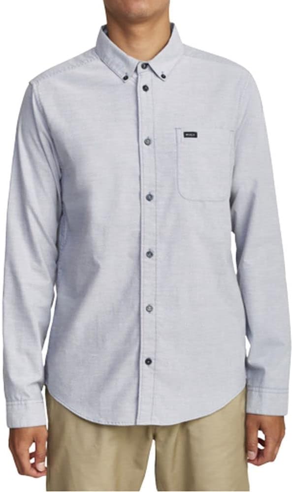 RVCA Men's Thatll Do Stretch Long Sleeve Woven Button Front Shirt