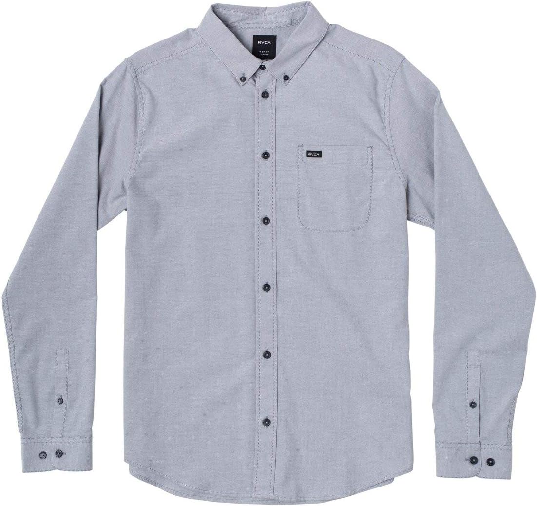 RVCA Men's Thatll Do Stretch Long Sleeve Woven Button Front Shirt