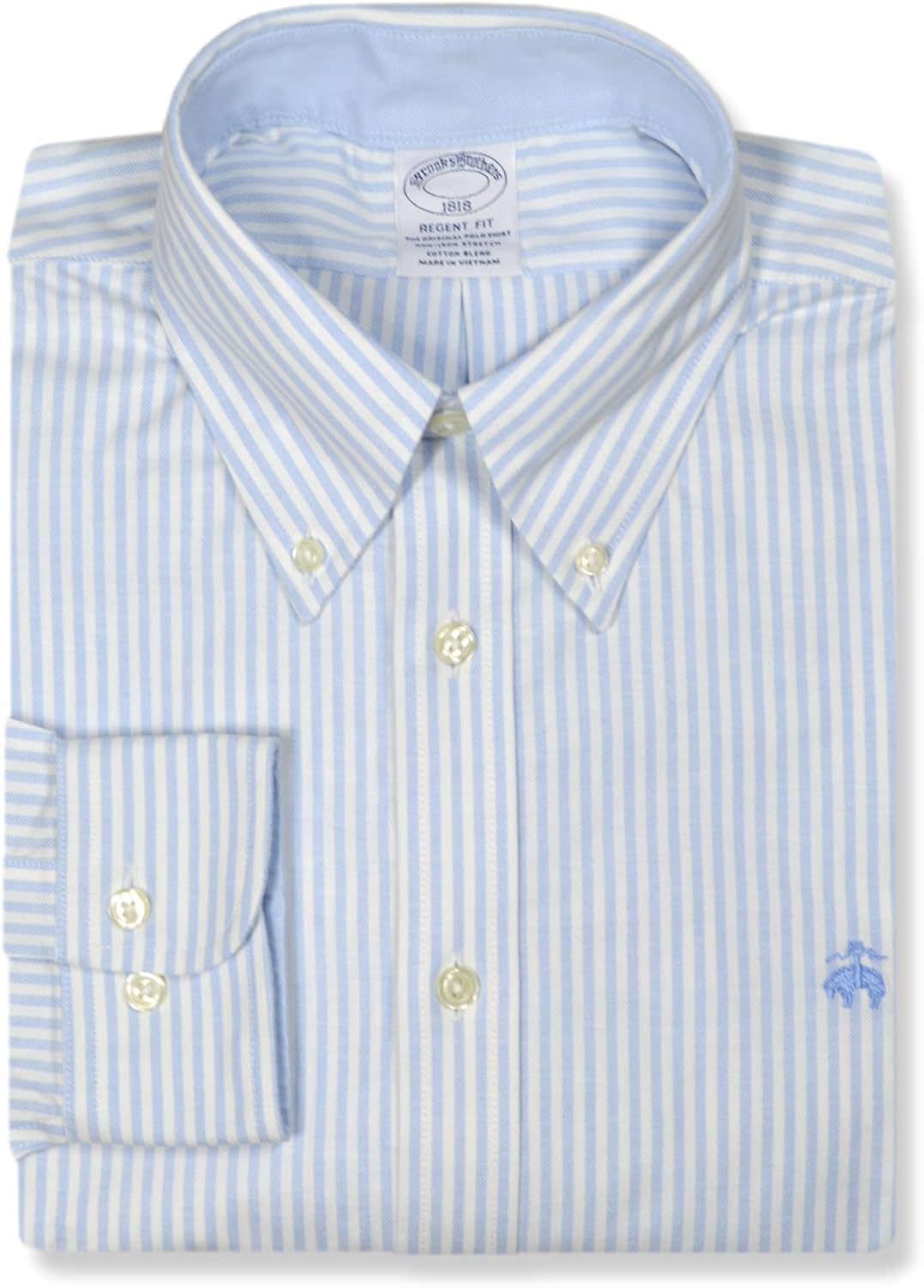 Brooks Brothers Mens Regent Fit Oxford Cotton Chambray Bengal Stripe Shirt,