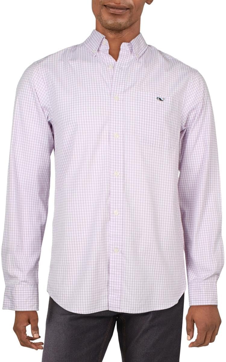 vineyard vines Men's Gingham Stretch Poplin Shirt