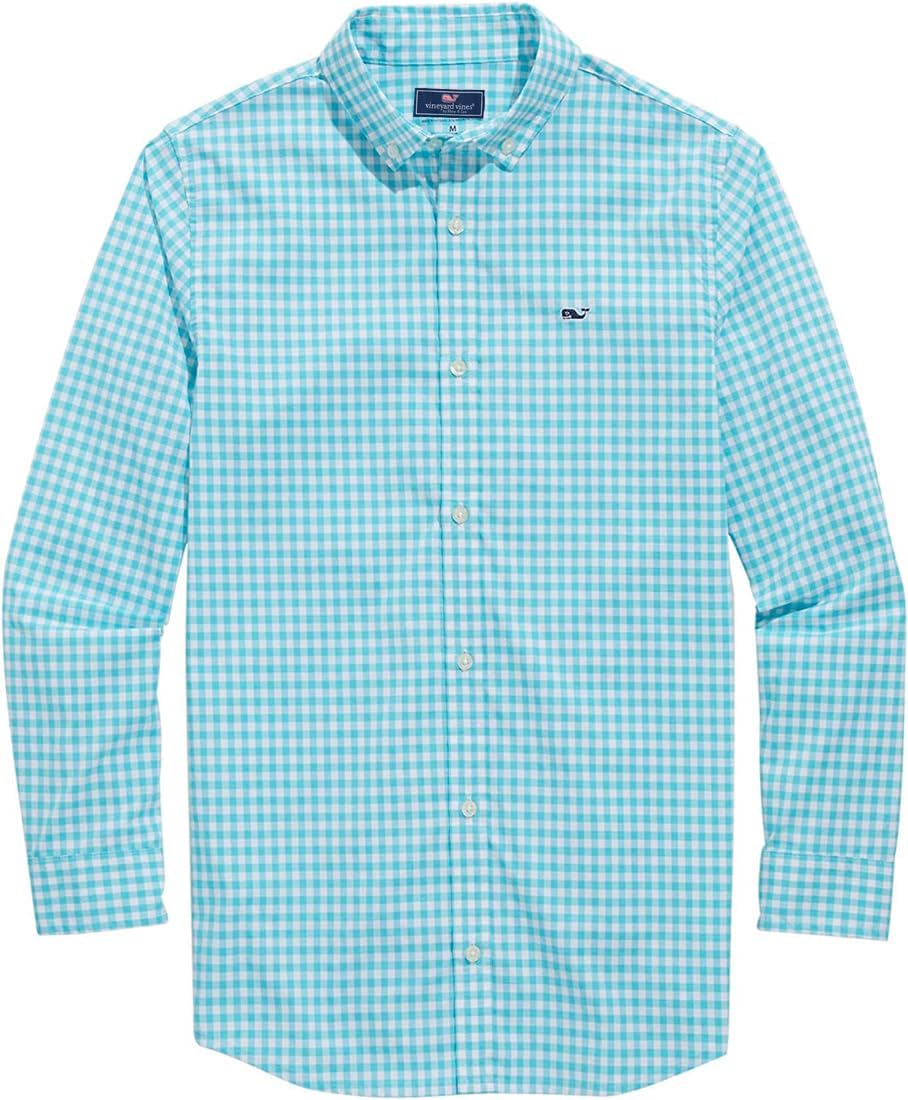 vineyard vines Men's Gingham Stretch Poplin Shirt