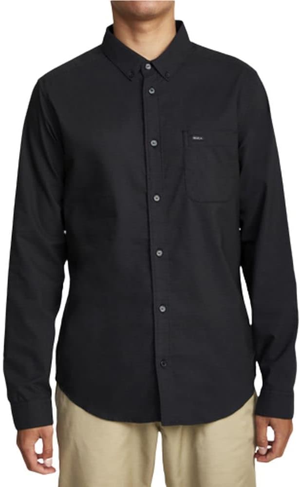 RVCA Men's Thatll Do Stretch Long Sleeve Woven Button Front Shirt