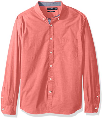 Nautica Men's Classic Fit Stretch Solid Long Sleeve Button Down Shirt