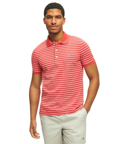 Brooks Brothers Men's Cotton Pique Stretch Logo Short Sleeve Polo Shirt