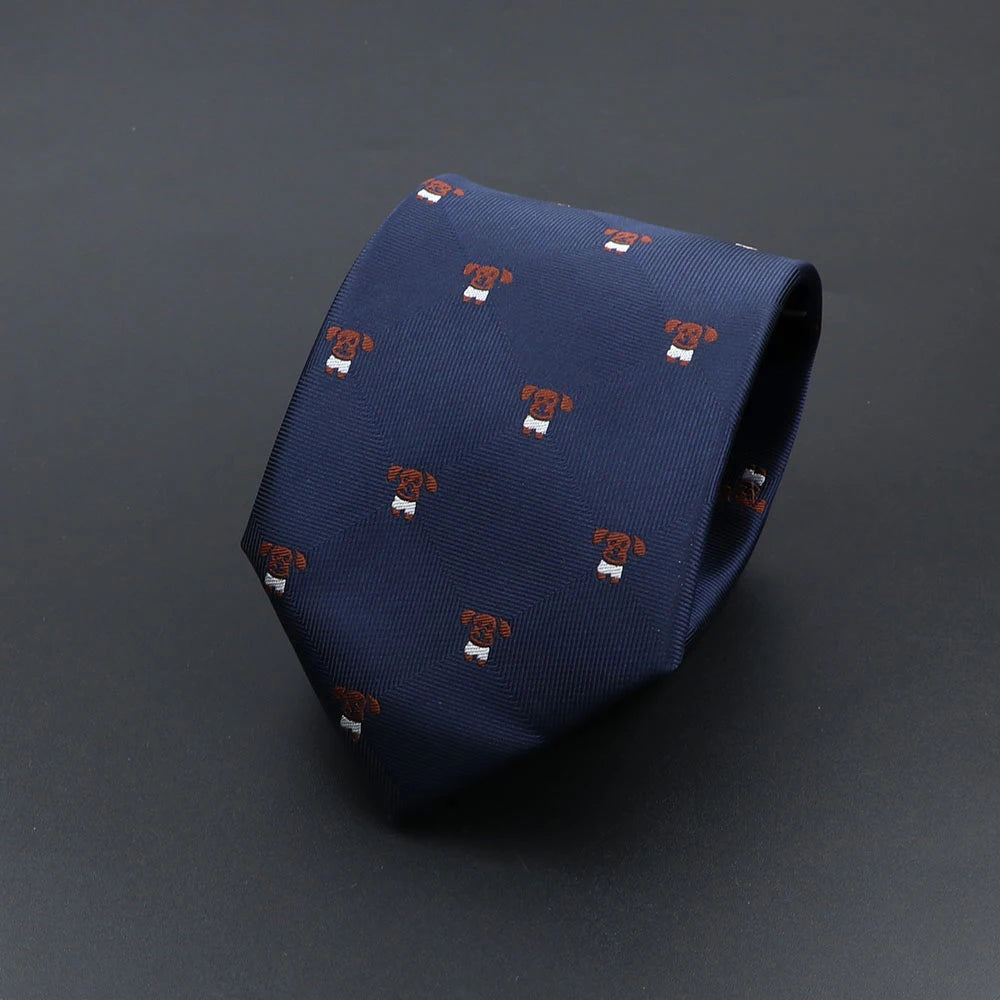 Southern Gentleman’s Fun Ties for Men – Cartoon Dog, Dots, Paisley, and Striped Designs